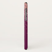 Roos Gold Glitter en Bourgogne Monogrammed Case-Mate iPhone Case (Achterkant/links)