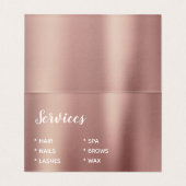 Roos Gold Glitter en Sparkle Eyelash Extension Visitekaartjes (Binnenkant ongevouwen)