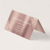 Roos Gold Glitter en Sparkle Eyelash Extension Visitekaartjes (Achterkant)