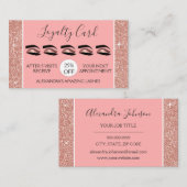 Roos Gold Glitter en Sparkle Lashes Loyaliteit Klantenkaartje (Voorkant / Achterkant)