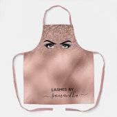 Roos Gold Glitter Eye Eyelash Handgeschreven Monog Schort (Voorkant)