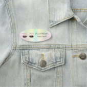 Roos Gold Glitter Faux Lashes Holographic Naamplaatje (In situ)