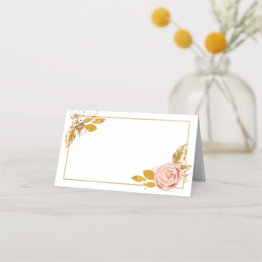 Roos Gold Glitter Floral bruiloft (Voorkant)