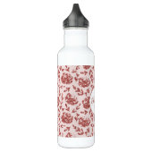 Roos Gold Glitter Floral Monogram Gepersonaliseerd Waterfles (Links)