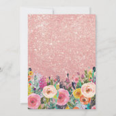 Roos Gold Glitter Floral Surprise 21st Birthday Kaart (Achterkant)