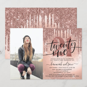 Roos Gold Glitter & Folie 21ste foto van zaterdag Kaart