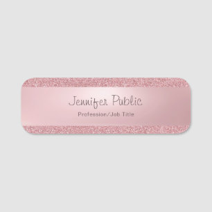 Roos Gold Glitter Freehand Script Name Sjabloon Naamplaatje