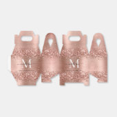 Roos Gold Glitter geborsteld Metaal Monogram Manus Bedankdoosjes (Uitgevouwen)