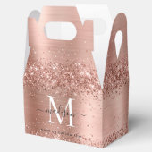 Roos Gold Glitter geborsteld Metaal Monogram Manus Bedankdoosjes (Geopend)