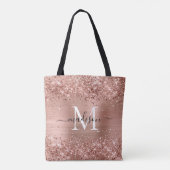Roos Gold Glitter geborsteld Metaal Monogram Manus Draagtas (Achterkant)