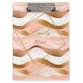 Roos Gold Glitter geborsteld ontwerp Klembord (Voorkant)