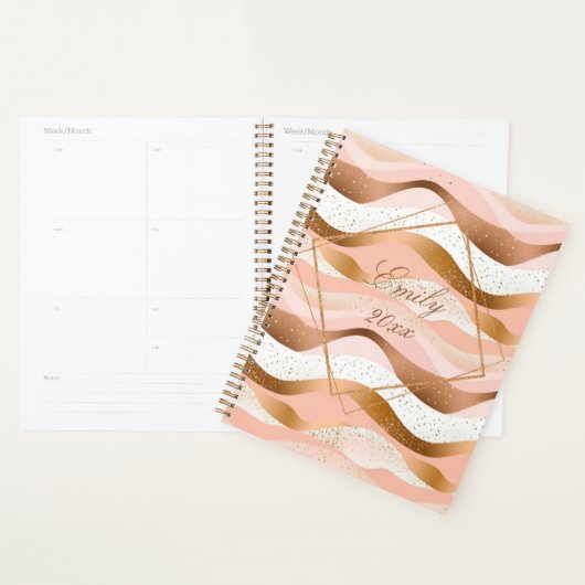Roos Gold Glitter geborsteld ontwerp Planner (Display)