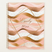 Roos Gold Glitter geborsteld ontwerp Planner (Voorkant)