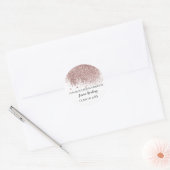 Roos Gold Glitter Gefeliciteerd Afstuderen Ronde Sticker (Envelop)