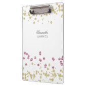 Roos Gold Glitter gepersonaliseerd klembord (Links)