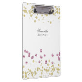 Roos Gold Glitter gepersonaliseerd klembord (Rechts)