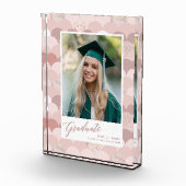 Roos Gold Glitter Girl Trendy Afstuderen Fotoblokken (Rechts)