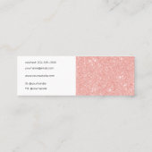 Roos Gold Glitter Girly Makeup Artist Hair Salon Mini Visitekaartje (Achterkant)