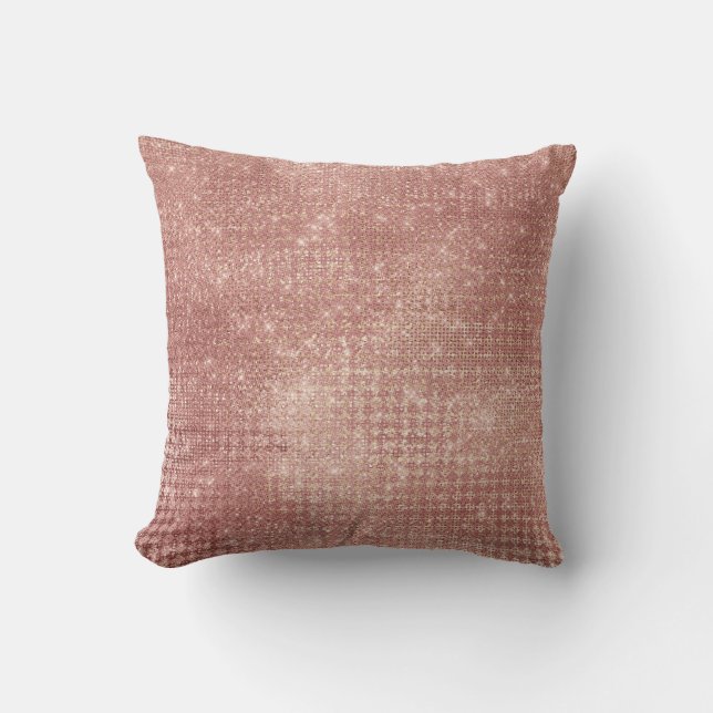 Roos Gold Glitter Glam Sparkle Grill Pillow Kussen (Voorkant)
