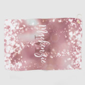 Roos Gold Glitter Golfhanddoek (Horizontaal)