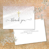 Roos Gold Glitter Goud Crucifix Script Bedankkaart