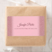 Roos Gold Glitter Handgeschreven script Luxueus Etiket (Insitu)