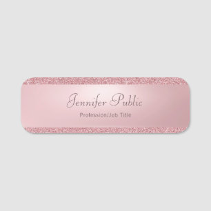 Roos Gold Glitter Handgeschreven Script Name Moder Naamplaatje