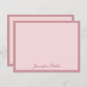 Roos Gold Glitter Handgeschreven Script Sjabloon (Voorkant / Achterkant)