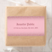 Roos Gold Glitter Handwriting Sjabloon legant Etiket (Insitu)