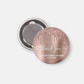 Roos Gold Glitter Hartelijk dank voor feestvreugde Magneet (Voorkant / Achterkant)