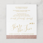 Roos Gold Glitter Hashtag Sociale minikaarten (Buitenkant ongevouwen)