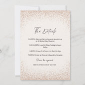 Roos Gold Glitter Hens Party Invitation Route Kaart (Achterkant)