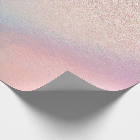 Roos Gold Glitter Iridescent Holographic Gradient Cadeaupapier (Hoek)