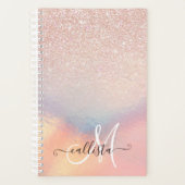 Roos Gold Glitter Iridescent Holographic Gradient Planner (Voorkant)