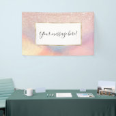Roos Gold Glitter Iridescent Holographic Gradient Spandoek (Beurs)