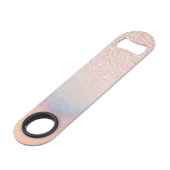 Roos Gold Glitter Iridescent Holographic Gradient Speed Flessenopener (Achterkant Gekanteld)