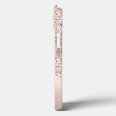 Roos Gold Glitter Jewels Monogram Case-Mate iPhone Case (Achterkant / Links)