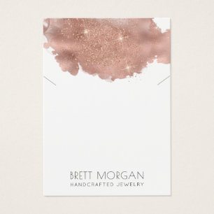 Roos Gold Glitter Ketting Jewelry Display Card Visitekaartje