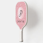Roos Gold Glitter Kijk Monogram Elegant Sjabloon Pickleball Paddle (Links)