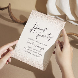 Roos Gold Glitter Kippen Feestuitnodiging Sjabloon Kaart