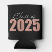 Roos Gold Glitter Klasse van 2025 Blikjeskoeler (Achterkant)