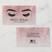 Roos Gold Glitter Lashes Brows Makeup Artist Visitekaartje (Voorkant / Achterkant)