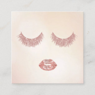 Roos Gold Glitter Lashes & Lips Makeup Artist Vierkante Visitekaartje