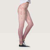 Roos Gold Glitter Leggings Aangepaste tekst en let (Rechts)