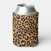 Roos Gold Glitter Leopard Girly Cheetah Pattern Blikjeskoeler (Blikje Voorkant)