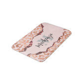 Roos Gold Glitter Leopard Print Badmat (Gekanteld)
