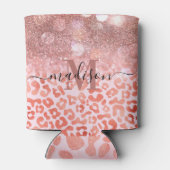 Roos Gold Glitter Leopard Print Blikjeskoeler (Achterkant)