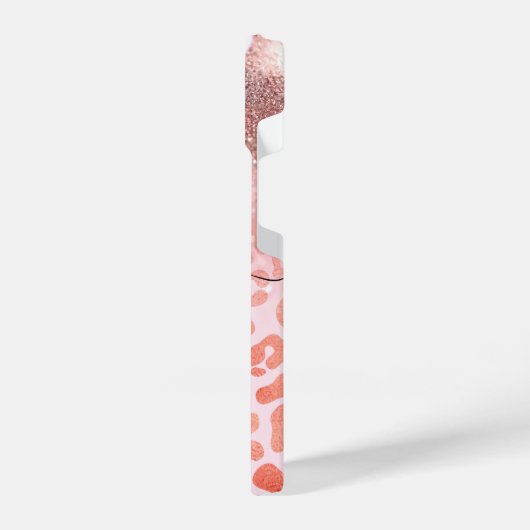 Roos Gold Glitter Leopard Print iPhone Hoesje (Linkerkant)