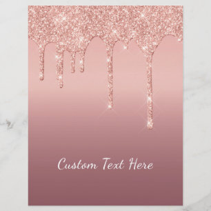 Roos Gold Glitter Letterhead met aangepaste tekst Briefhoofd