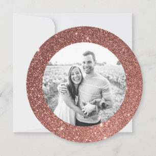 Roos Gold Glitter Lijst Vakantie Kaart